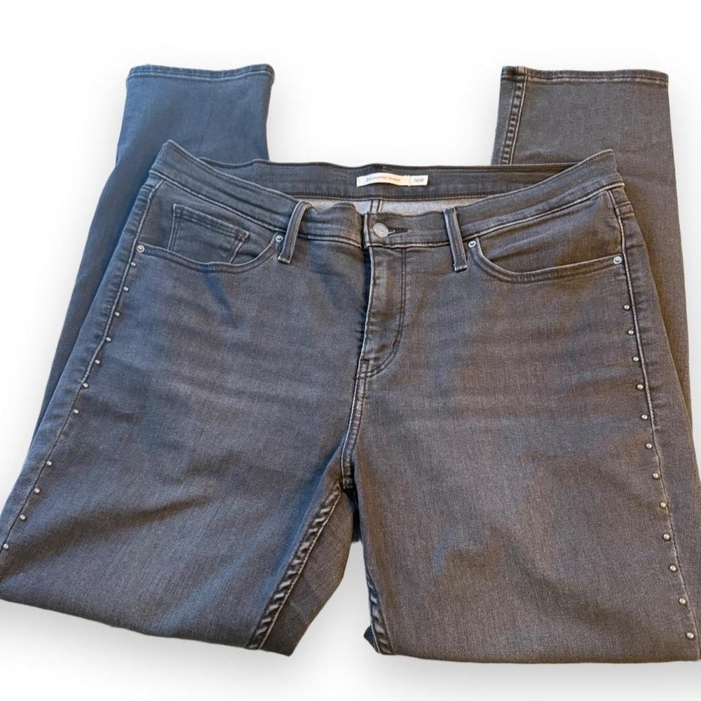 Levi's 311 Shaping Skinny Gray Studded Jeans 16W